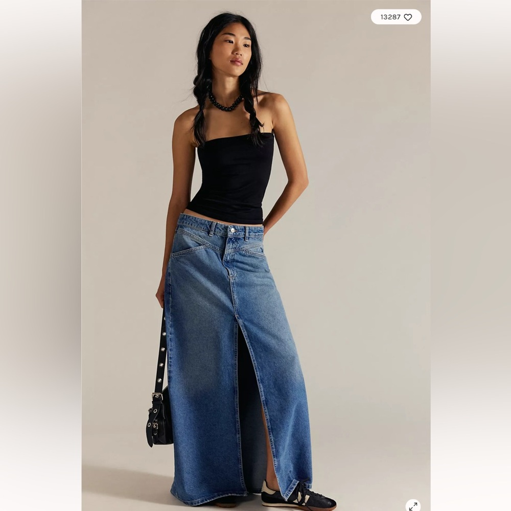 We The Free Come As You Are Denim Maxi Skirt NWT size 4
